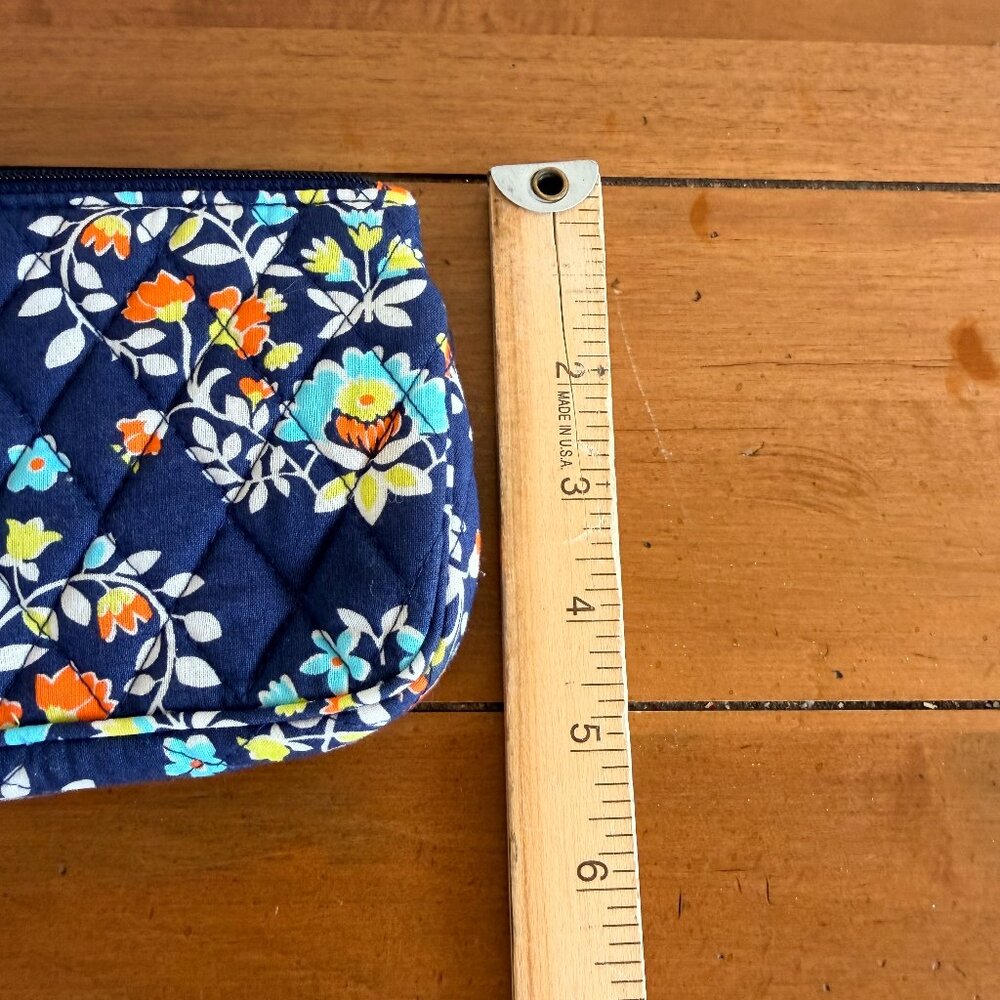 Vera Bradley Wristlet Clutch Chandelier Floral Blue Orange Yellow - Picture 6 of 7